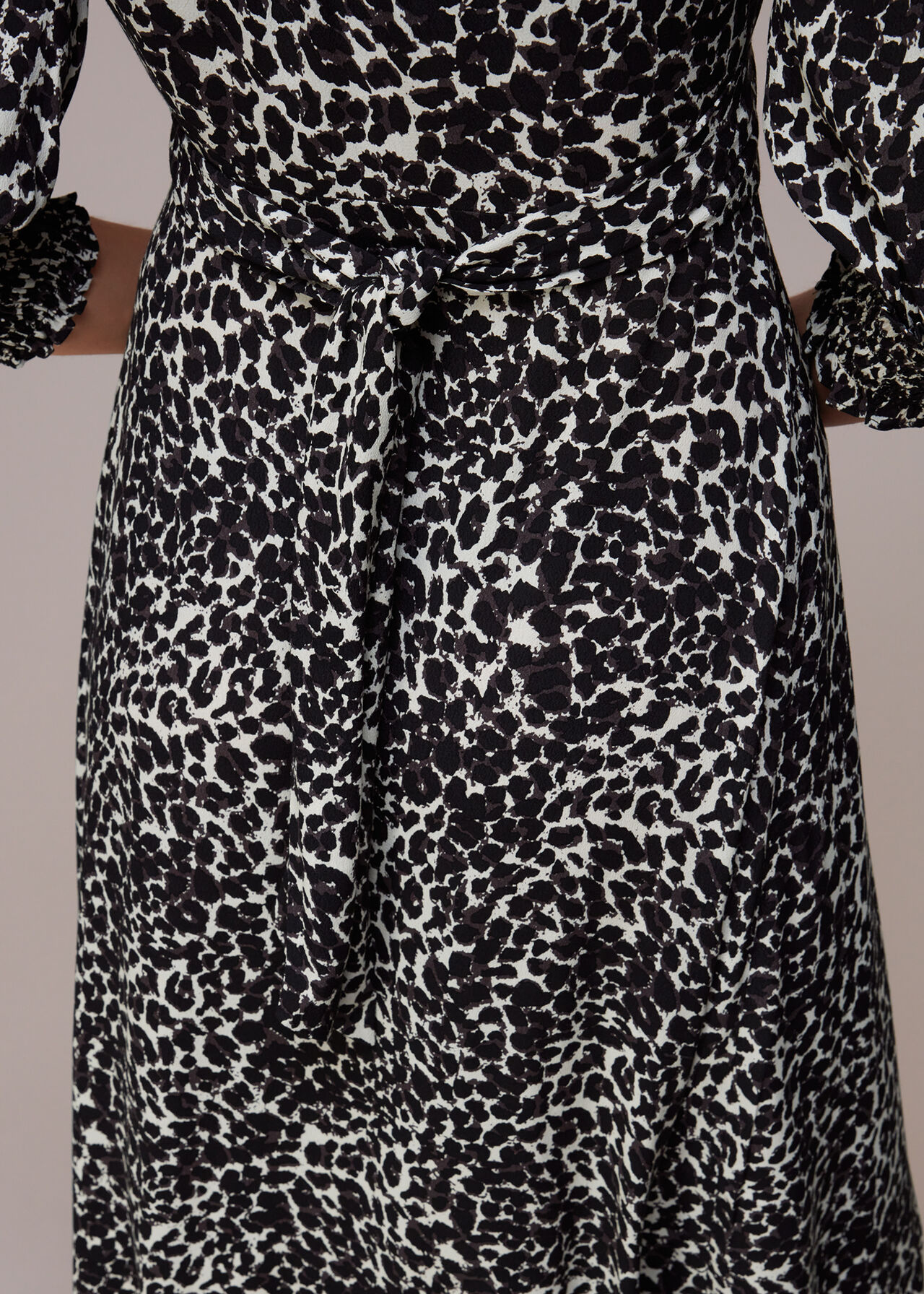 Shadow Leopard Shirred Dress