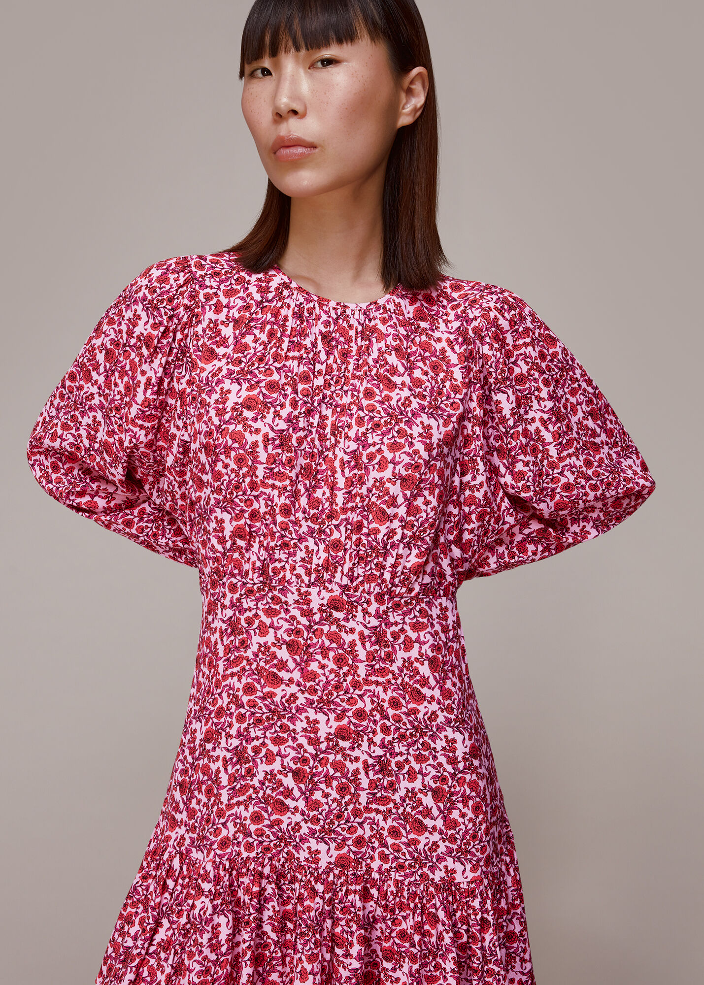 Pink/Multi Samantha Heath Floral Dress WHISTLES