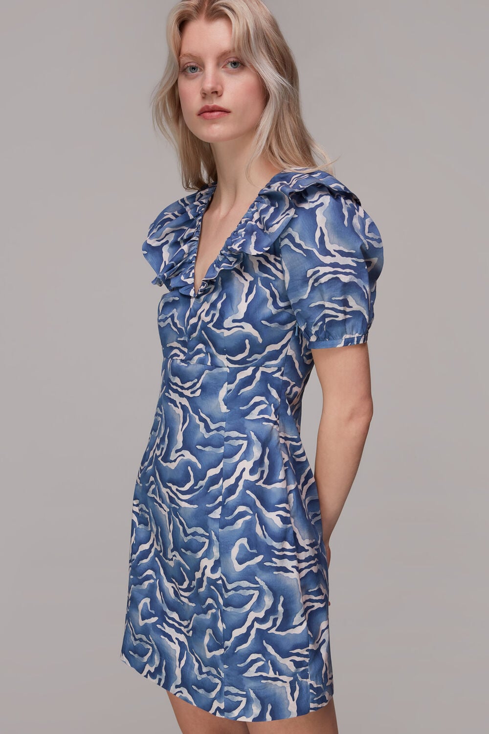 Multicolour Watercolour Zebra Poplin Dress