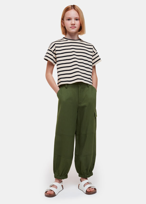 Khaki Little Grace Cargo Trouser