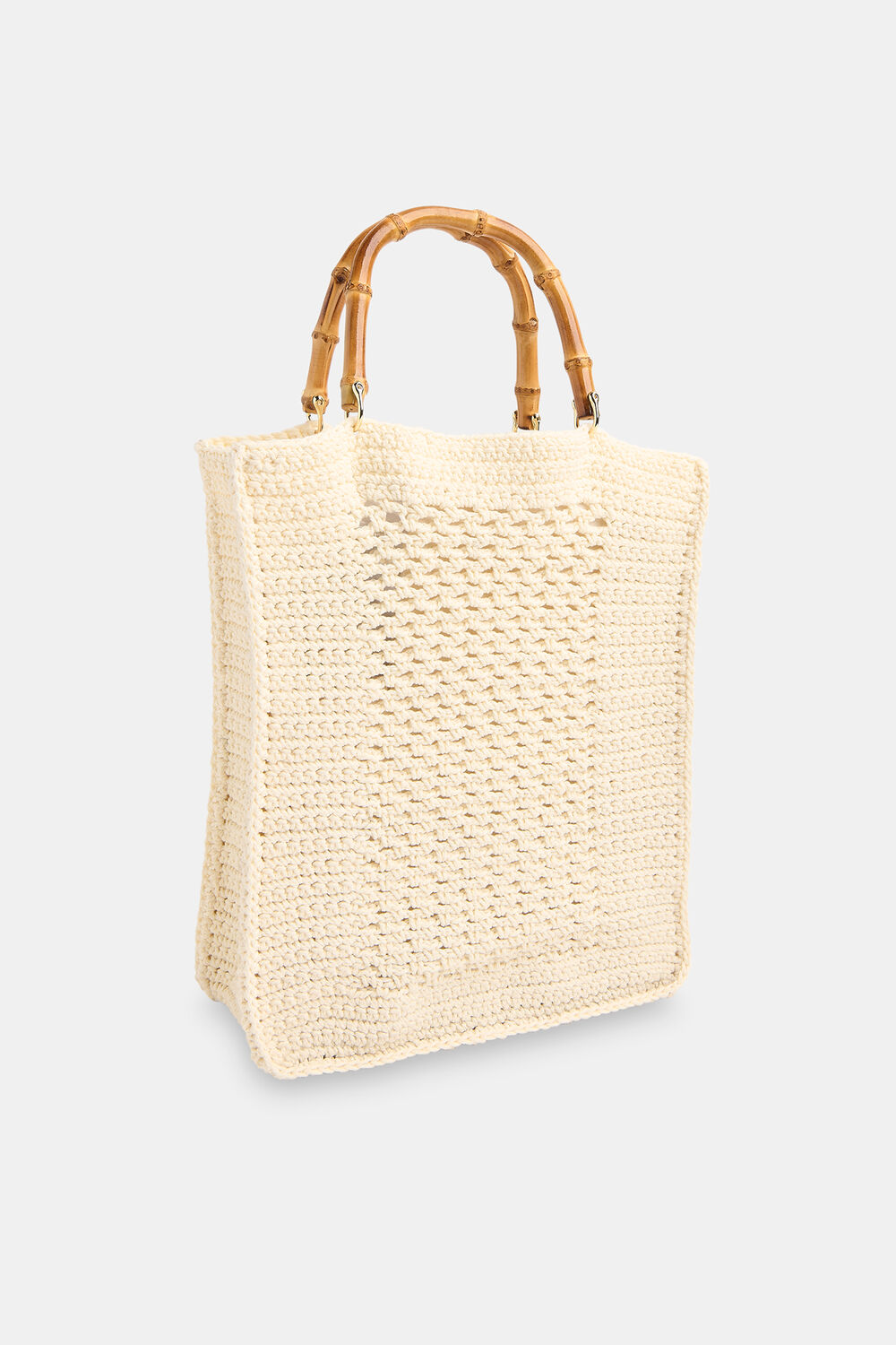 Bamboo Handle Crochet Mini Bag