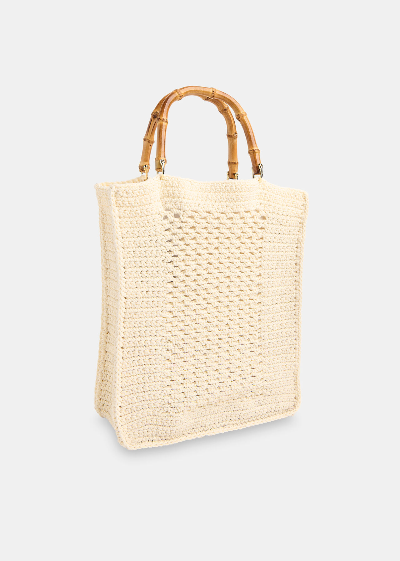 Bamboo Handle Crochet Bag
