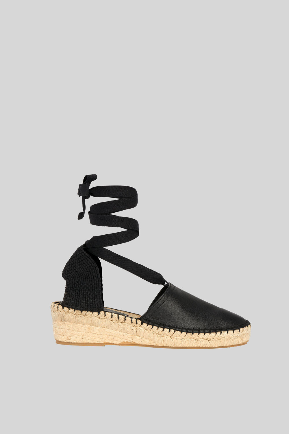River Espadrille Tie Sandal Black