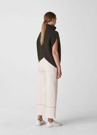 Polo Neck Tunic Knit Khaki