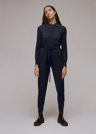Knitted Button Front Jumpsuit