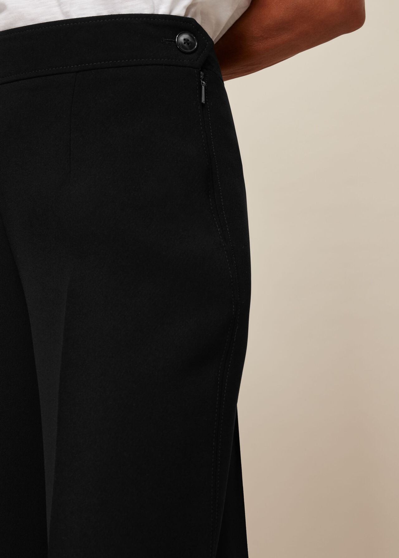 Black Wide Leg Crop Trouser, WHISTLES