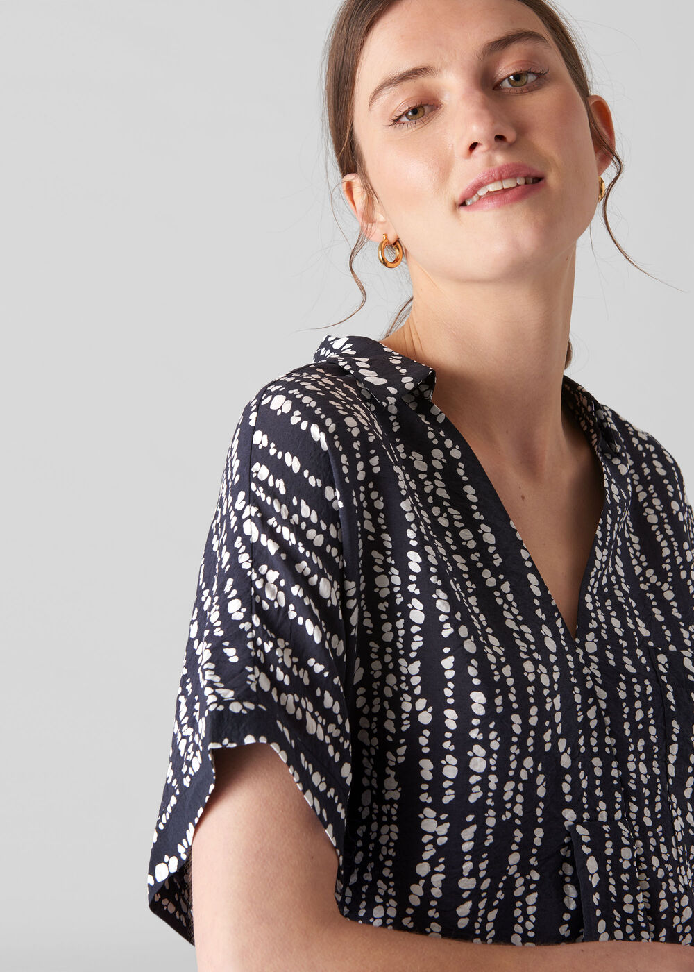 Savannah Print Lea Shirt Navy/Multi