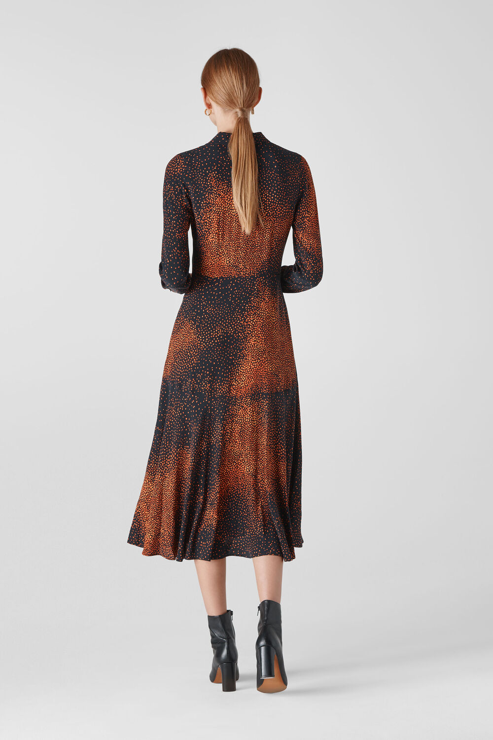 Scattered Bloom Shirt Dress Orange/Multi