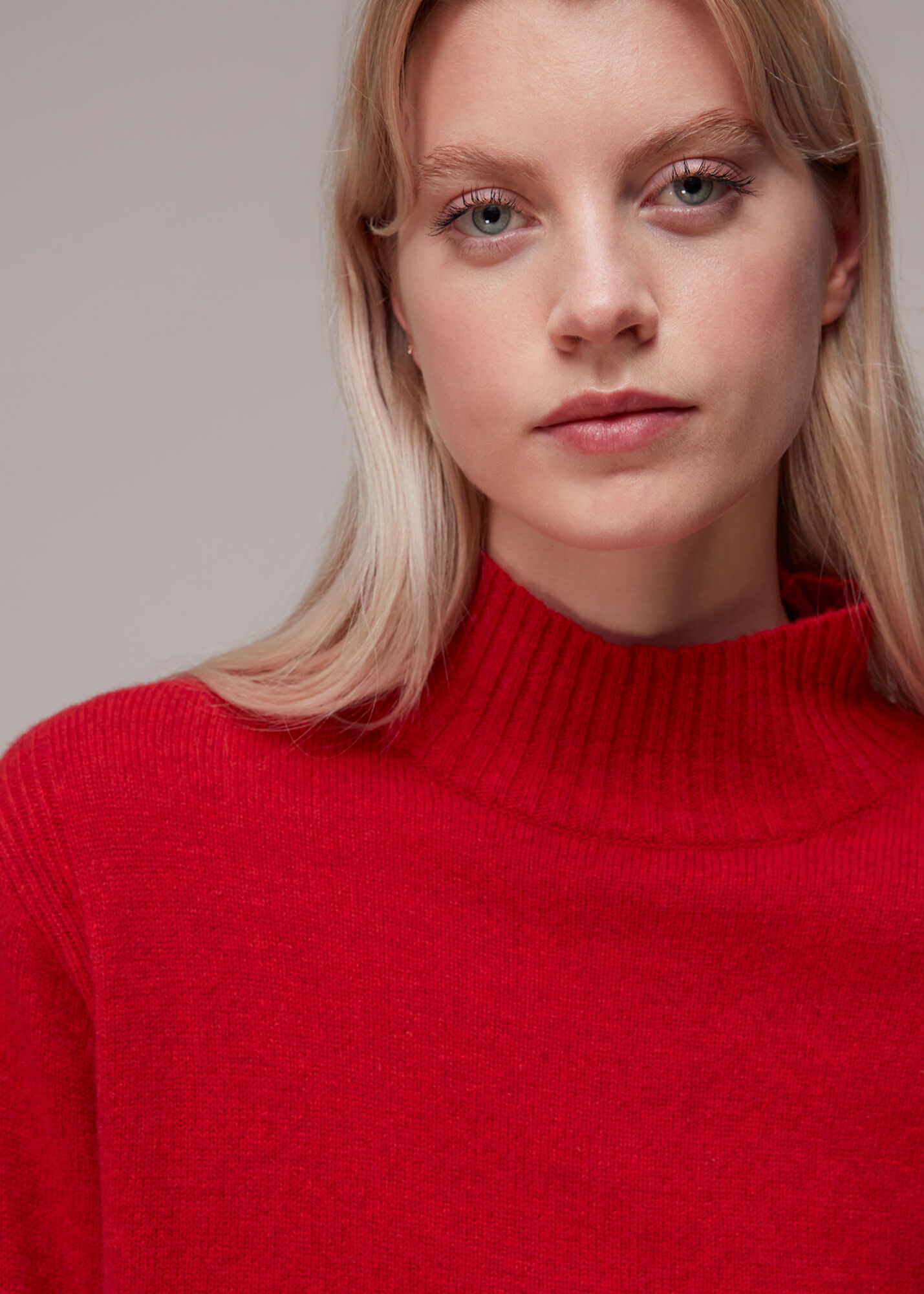 Red Ferne Wool Funnel Neck Jumper WHISTLES