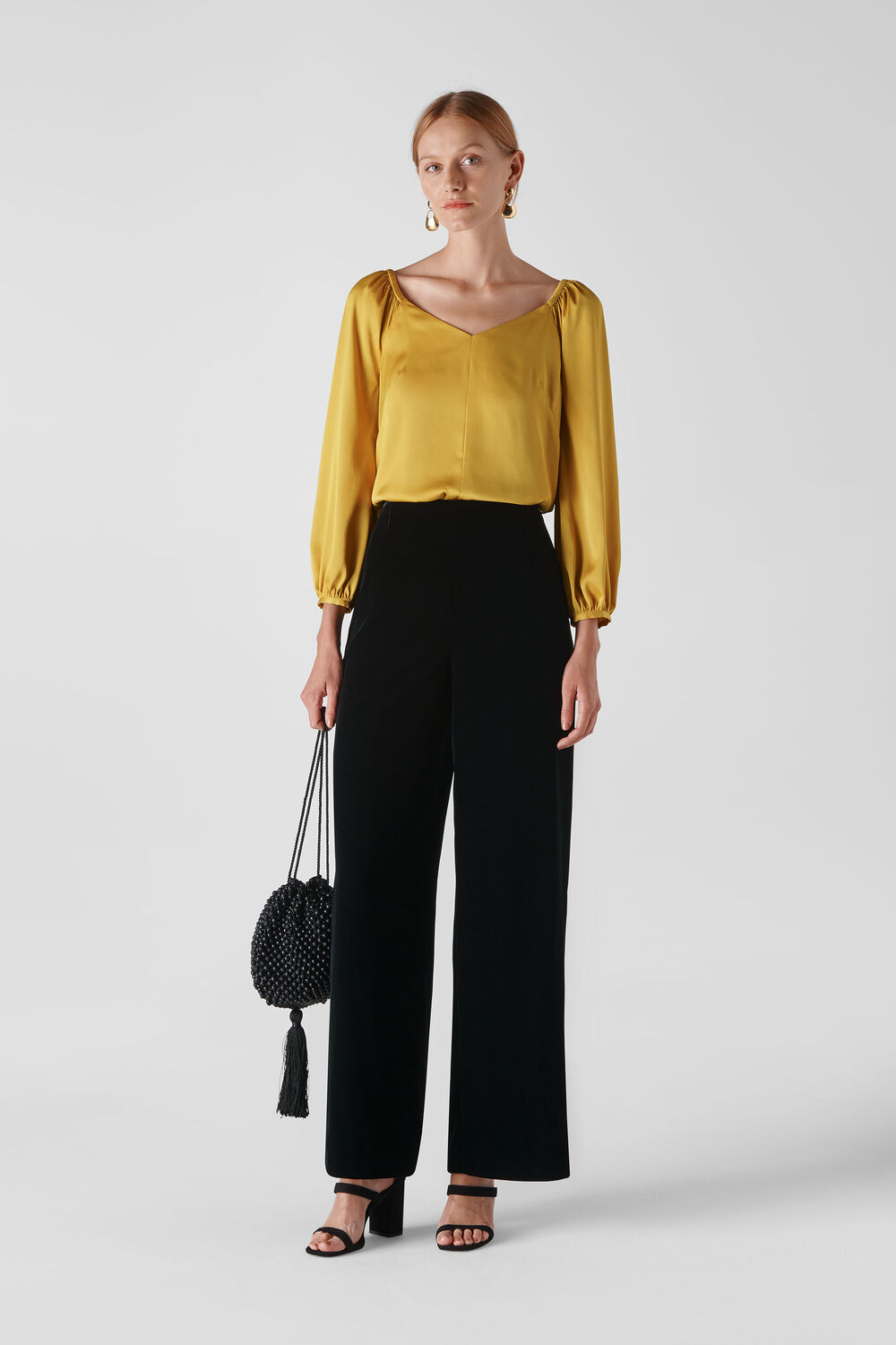 Lila Tie Back Blouse Yellow