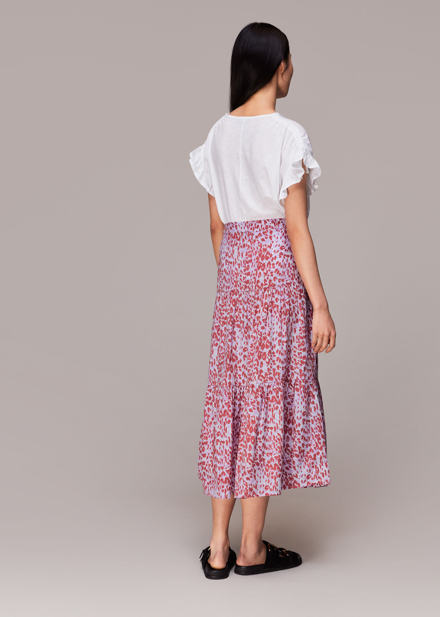 Cheetah tiered skirt store