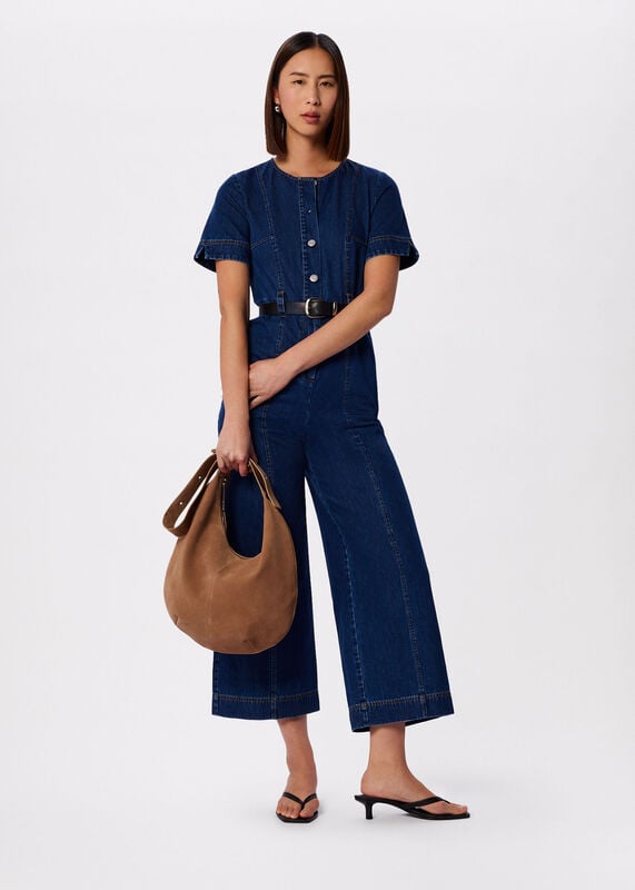 Denim Button Down Jumpsuit