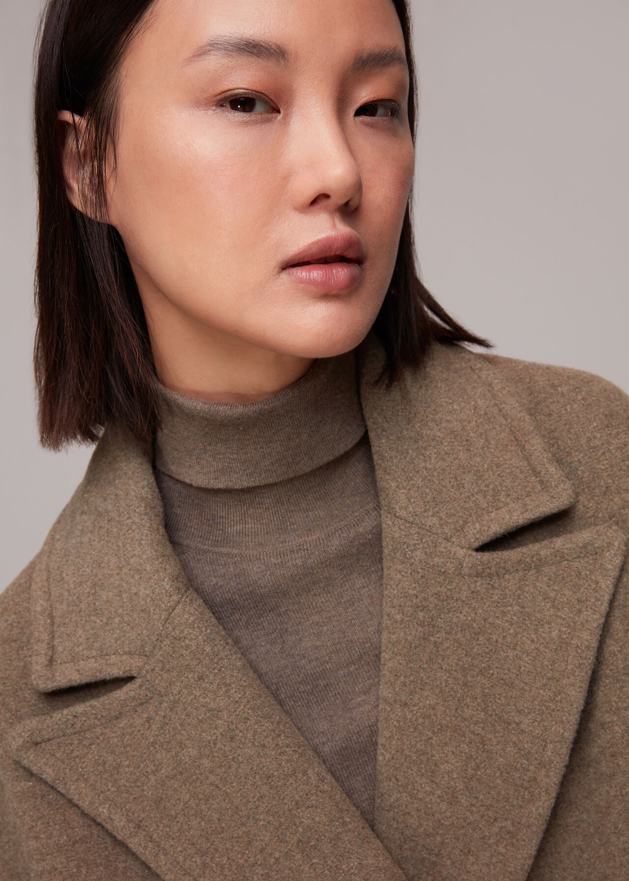 Relaxed Cropped Wool Coat
