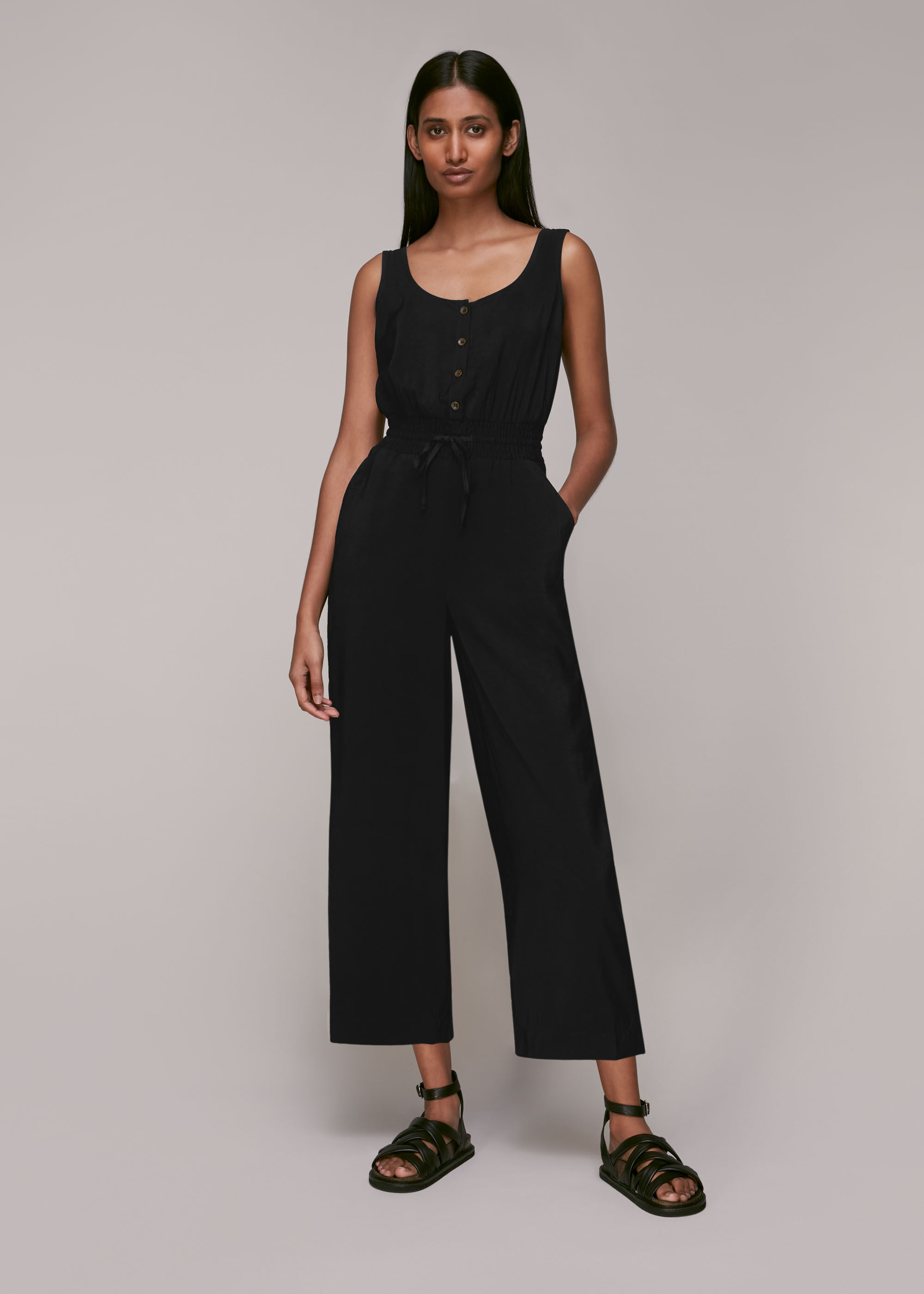 Womens black casual jumpsuit outlet