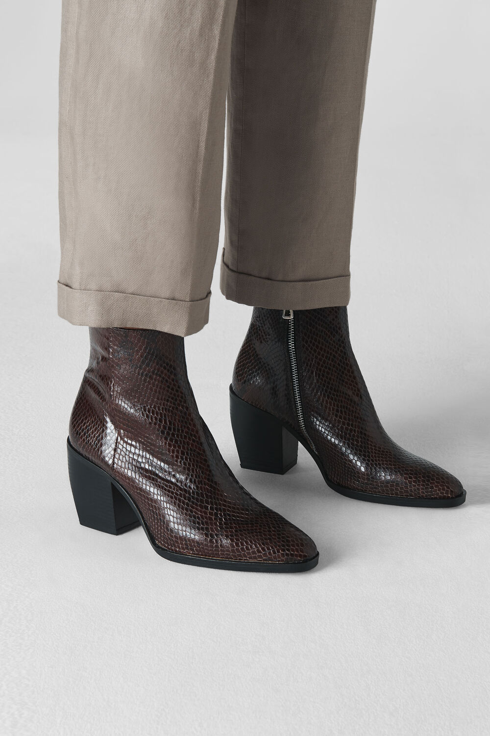 Grove Snake Western Ankle Boot Snake Print