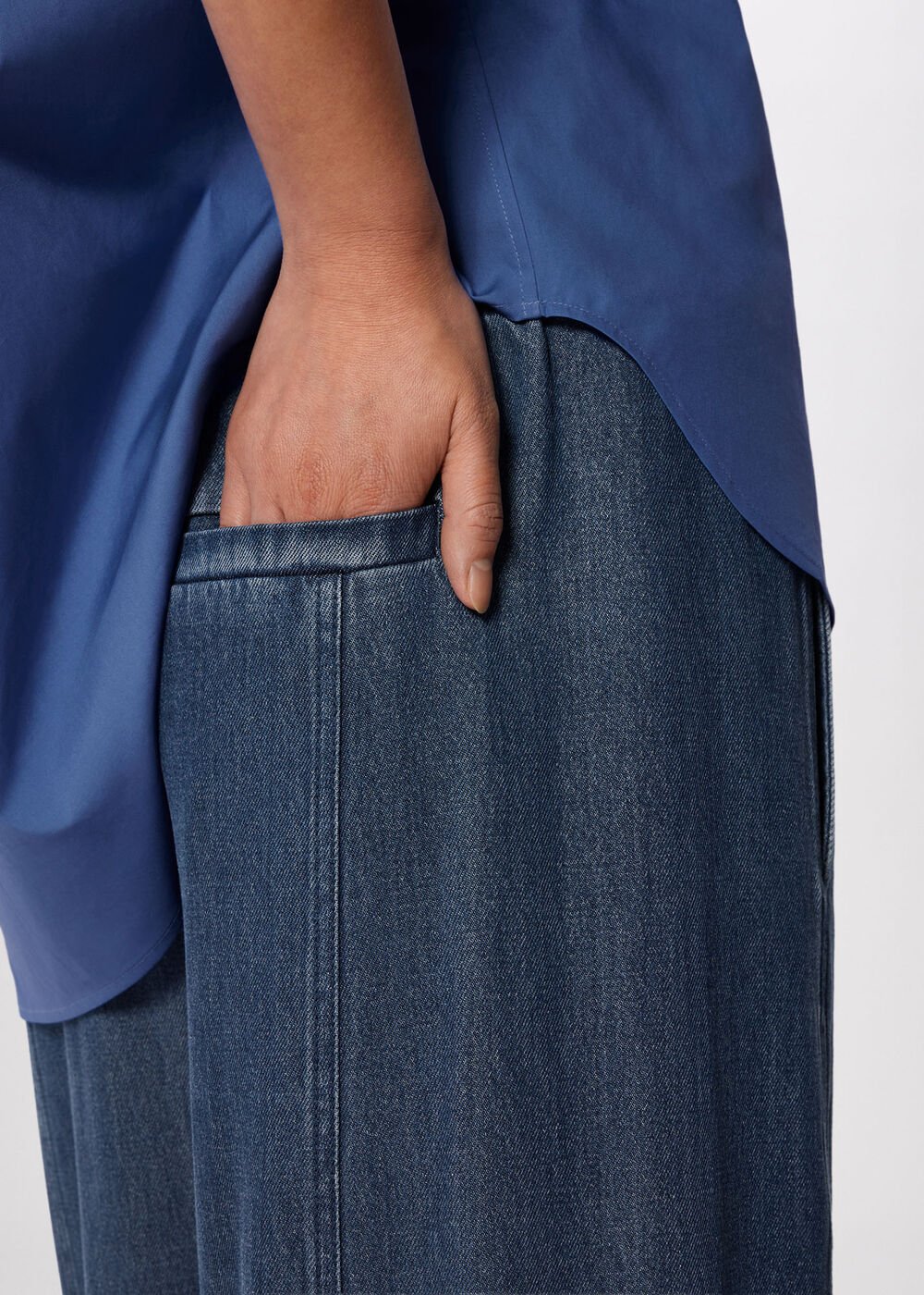 Casual Denim Barrel Trouser