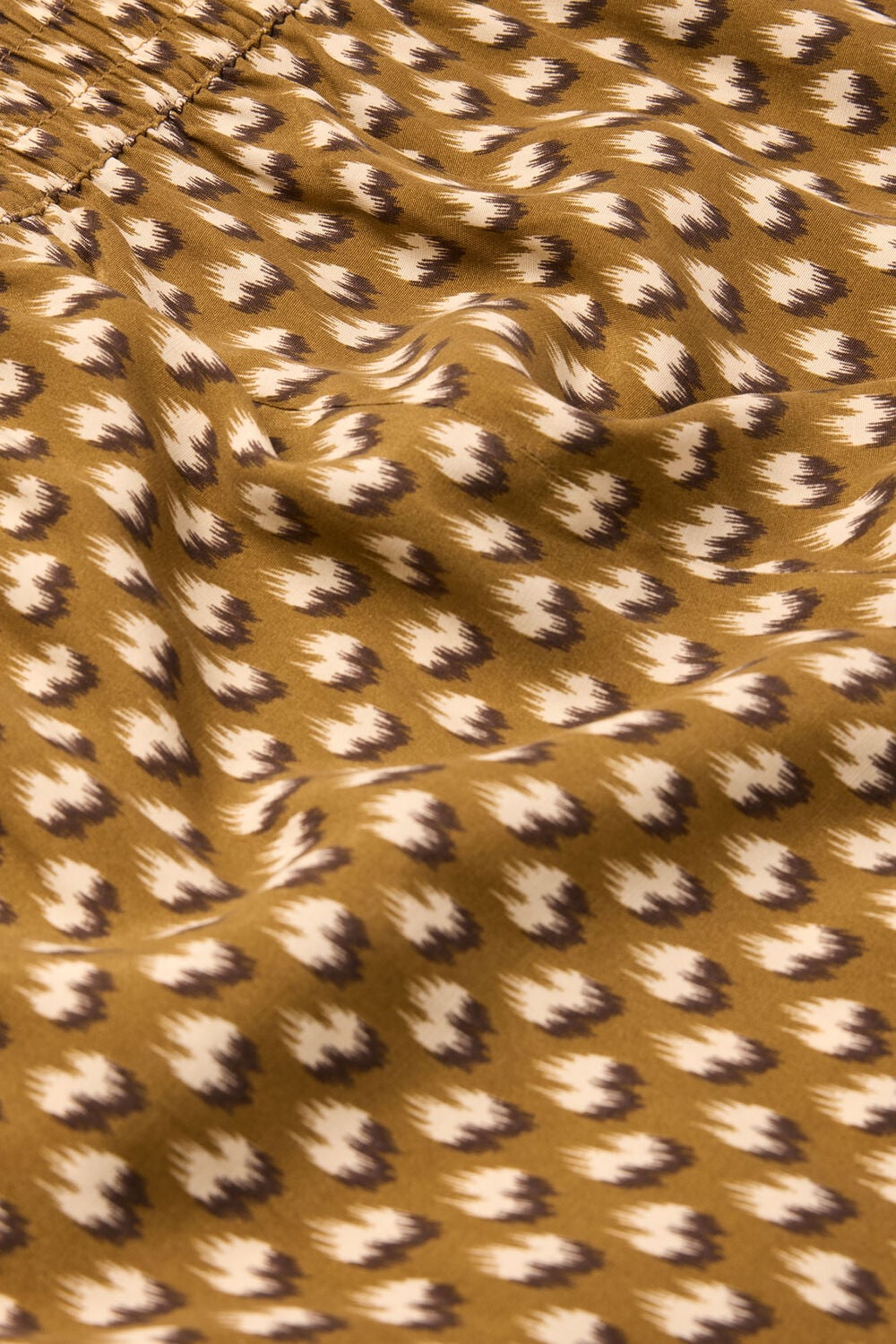 Khaki Ikat Spot Crop Trouser