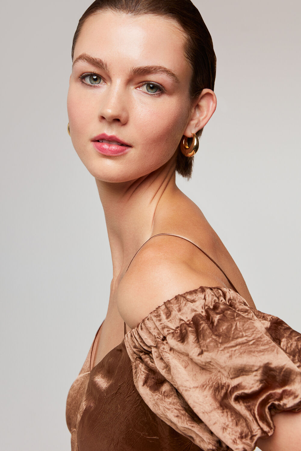 Bronze Faye Bardot Dress