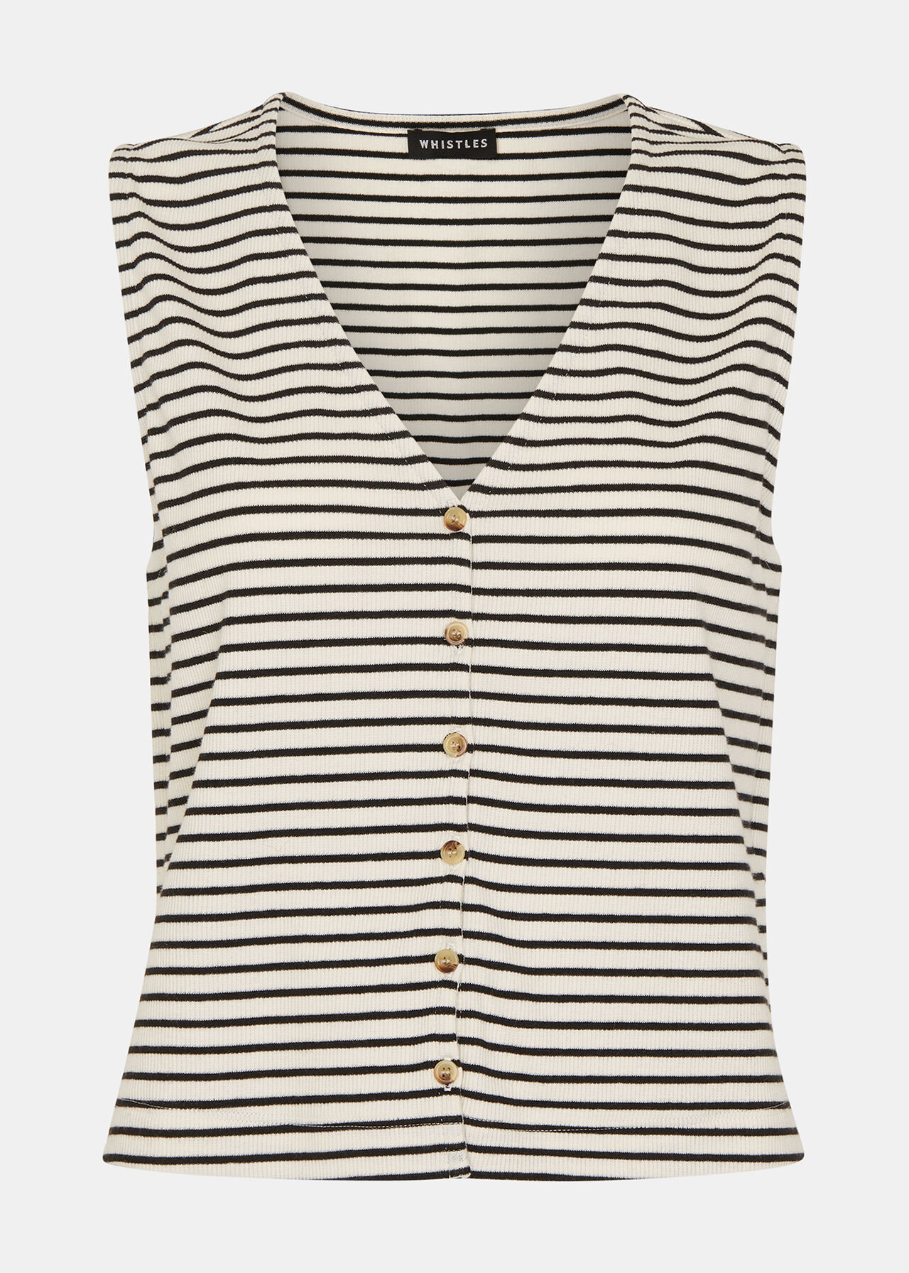 Button Up Stripe Rib Tank