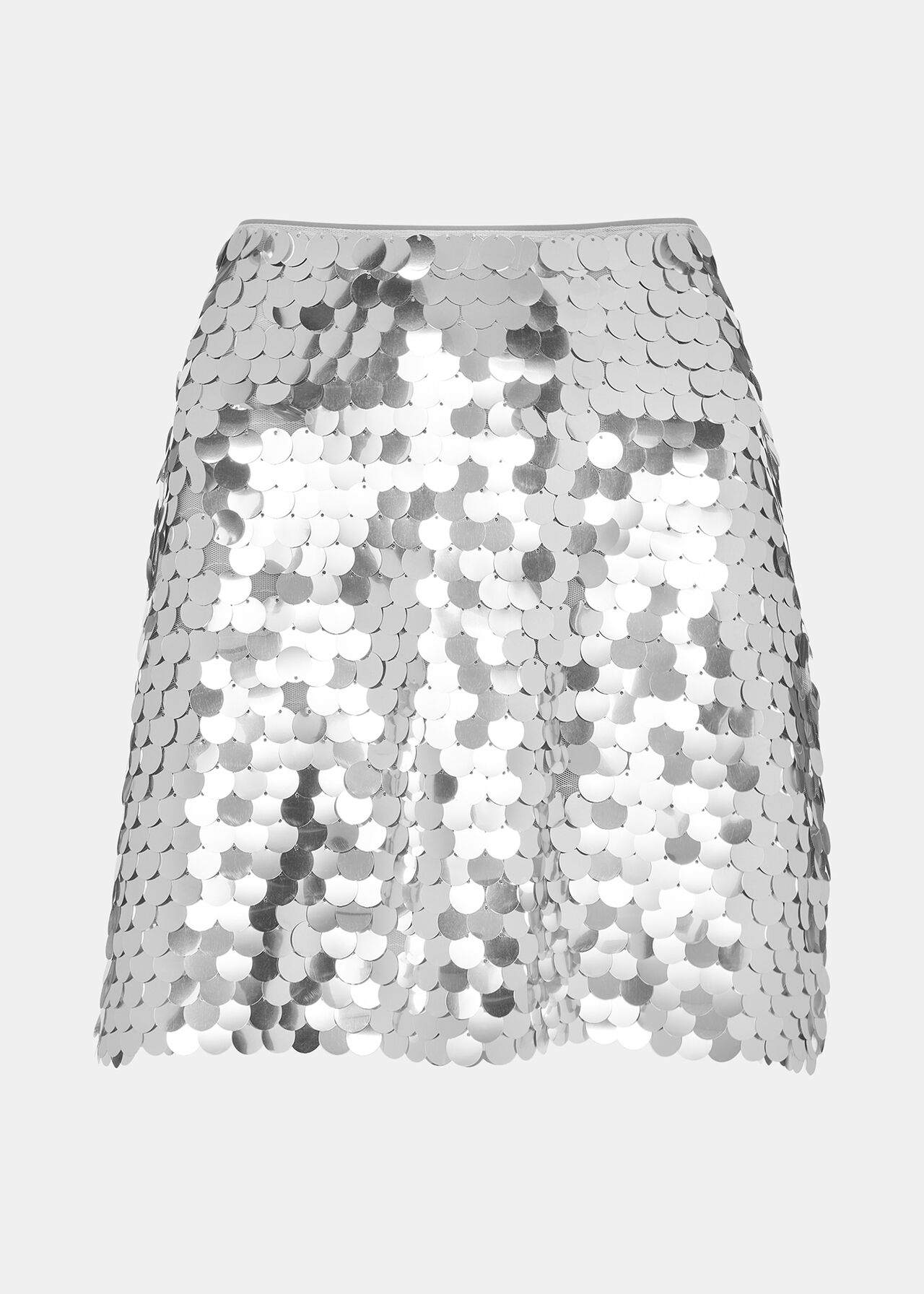 Silver Sequin A-Line Mini Skirt With Zip | Whistles