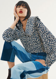 Cheetah Print Collar Top