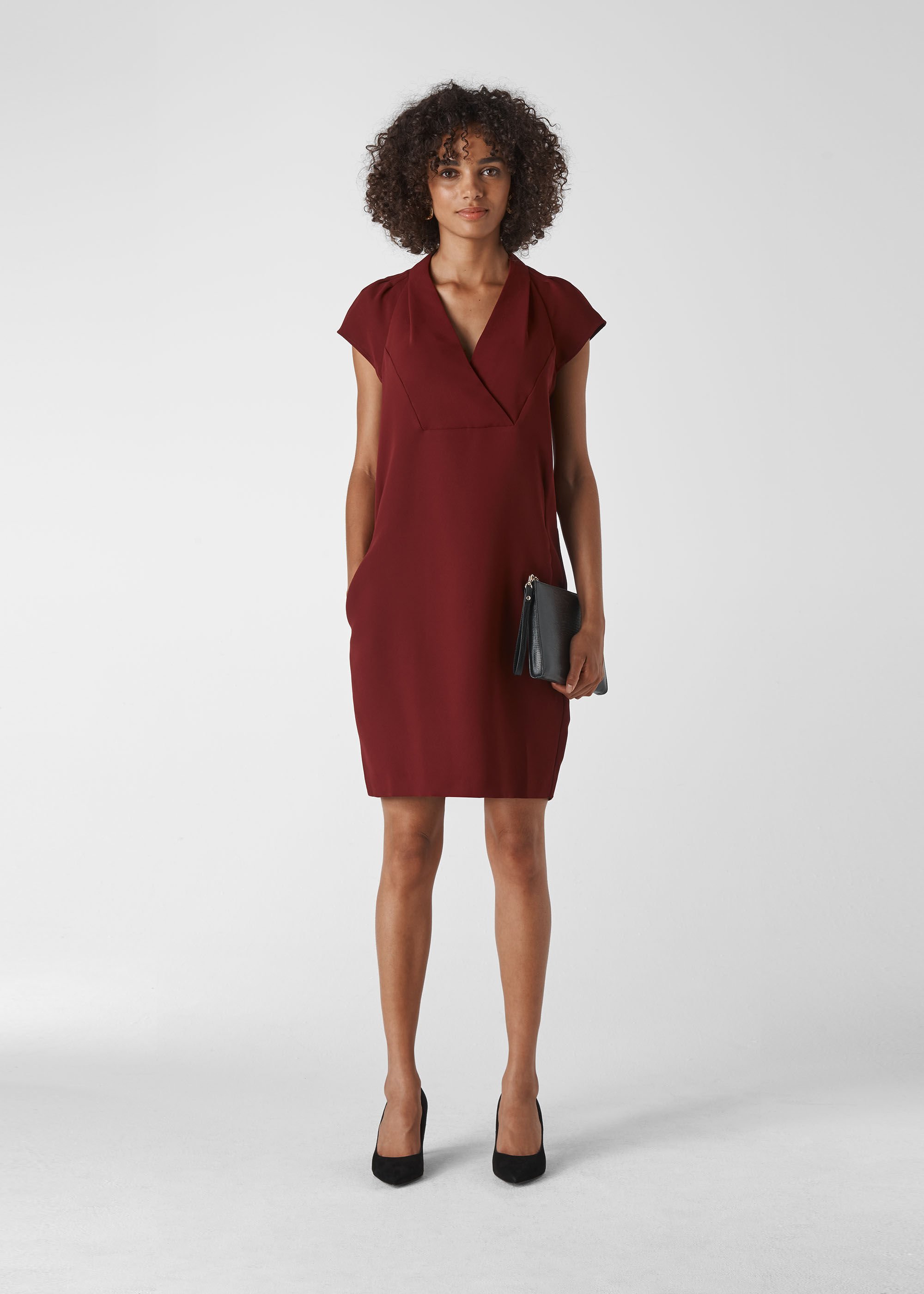 Burgundy hotsell work dress