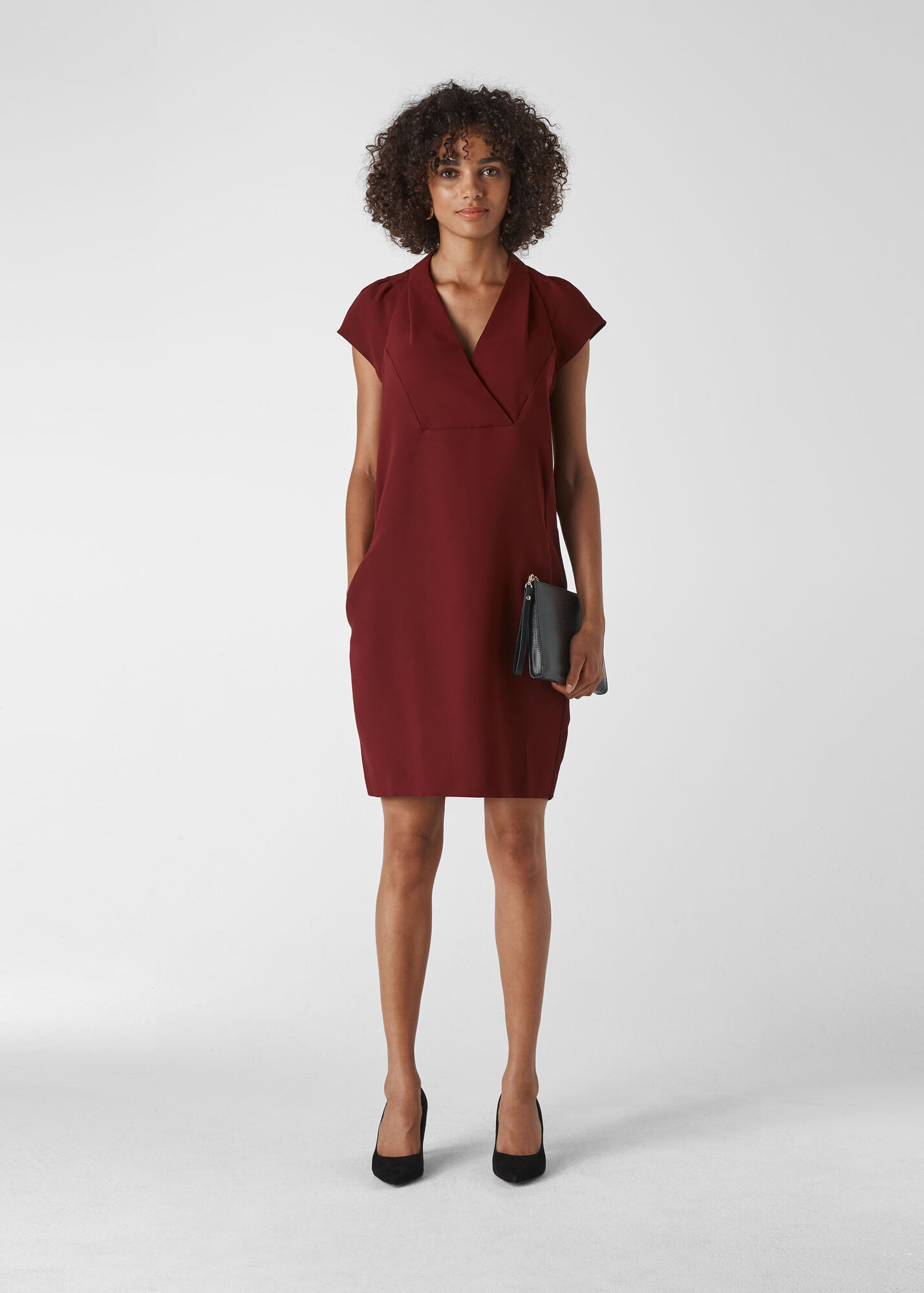 Whistles Women Sabina V Neck Dress - Brown - 10