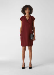 Sabina V Neck Dress Burgundy