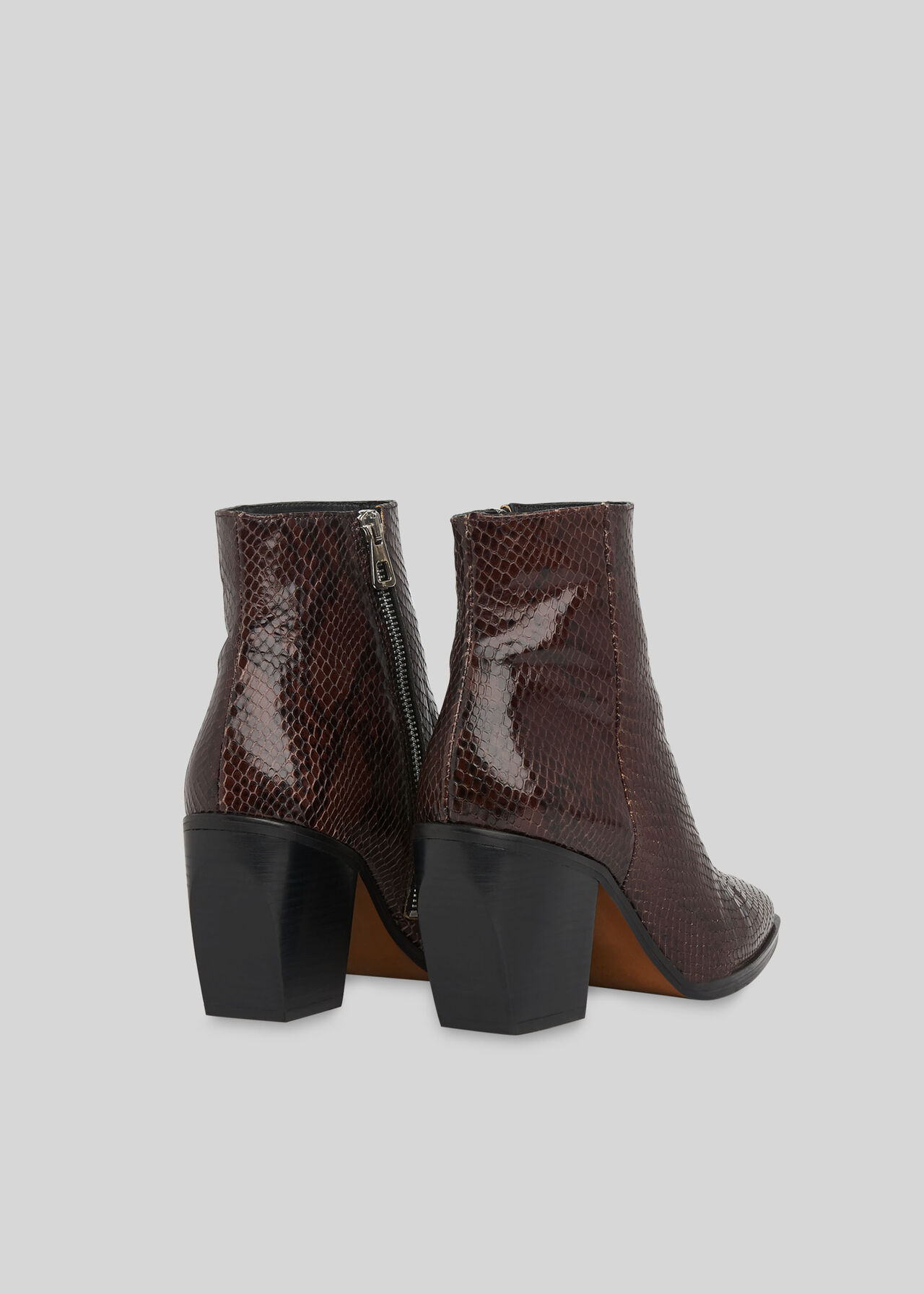 Grove Snake Western Ankle Boot Snake Print