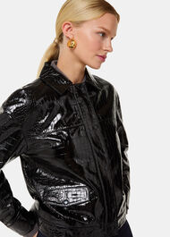 Casi Patent Leather Croc Biker