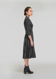 Leesa Stripe Shirt Dress Black and White