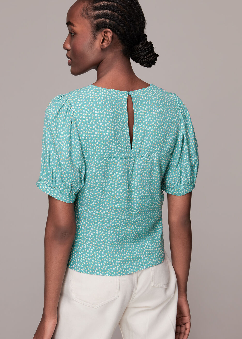 Ditsy Floral Gather Front Top