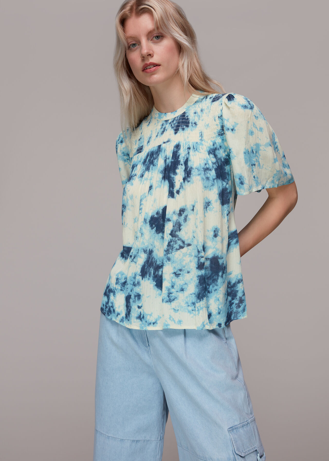 Tie Dye Textured Blouse