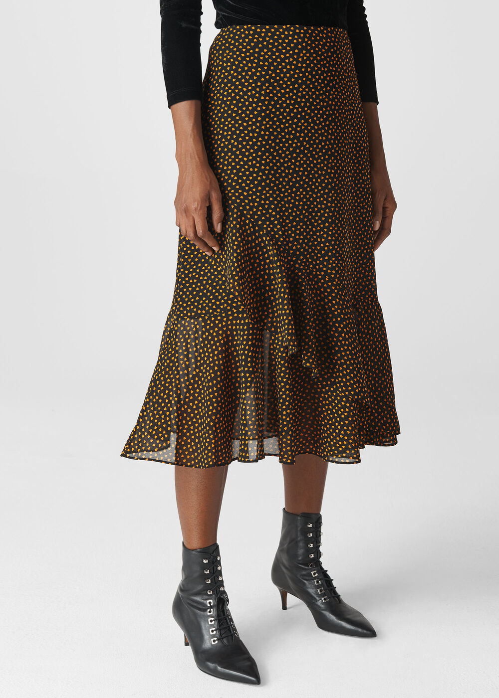 Confetti Heart Frill Skirt Yellow/Multi