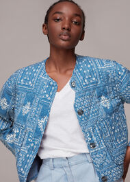 Bandana Print Quilted Jacket