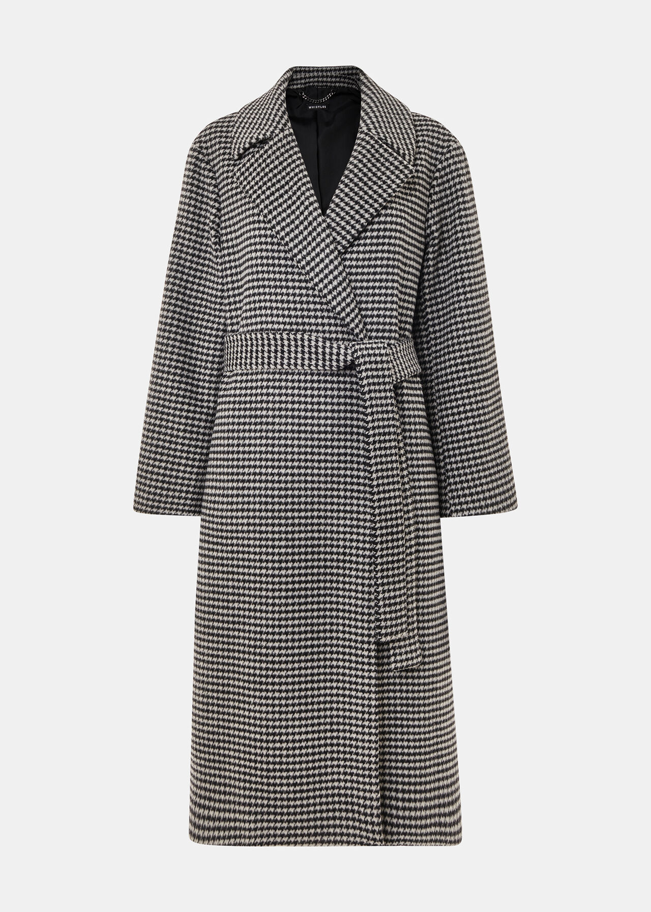 Celia Houndstooth Wrap Coat