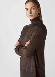 Sparkle Relaxed Polo Neck