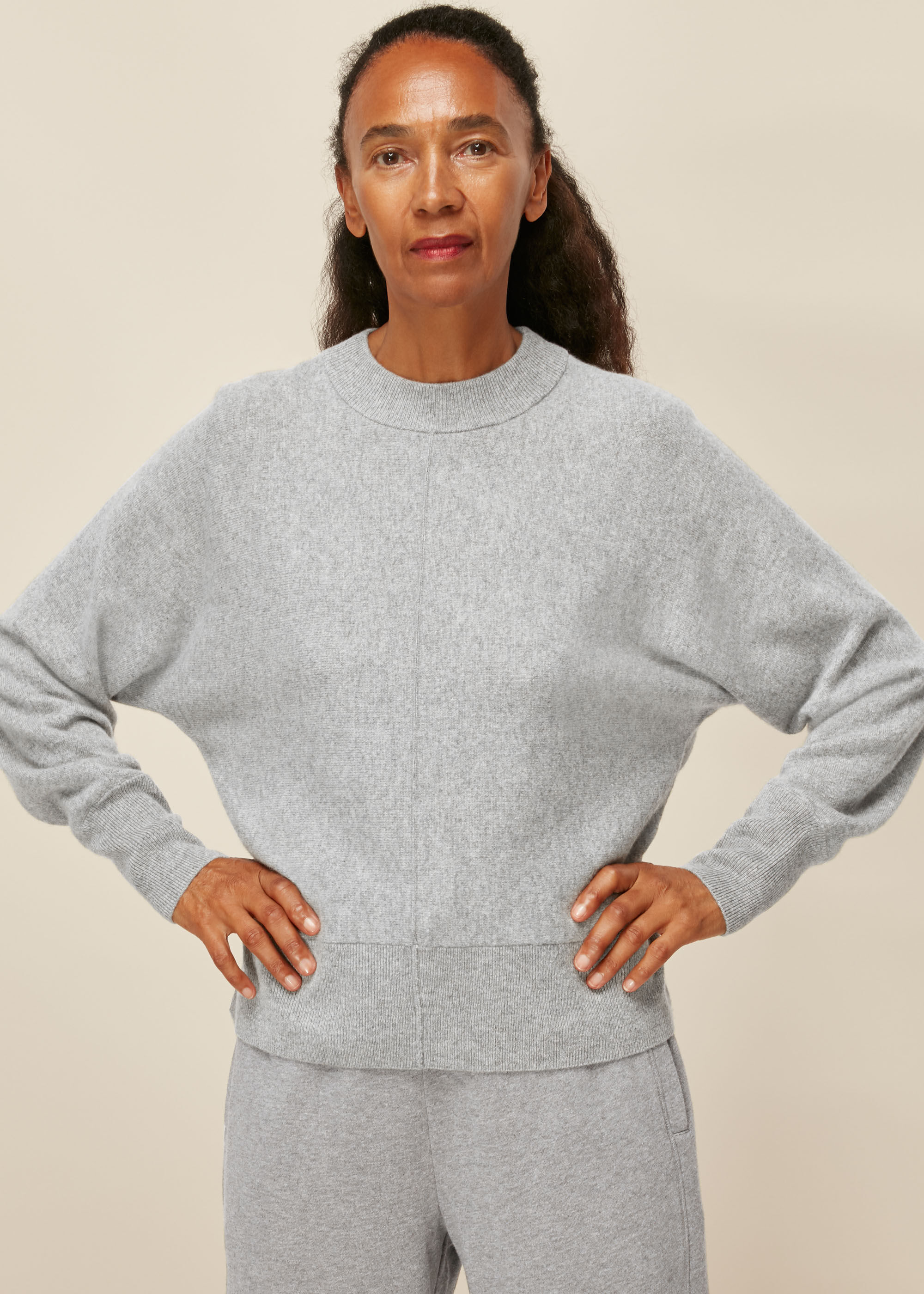 Grey Cashmere Dolman Knit