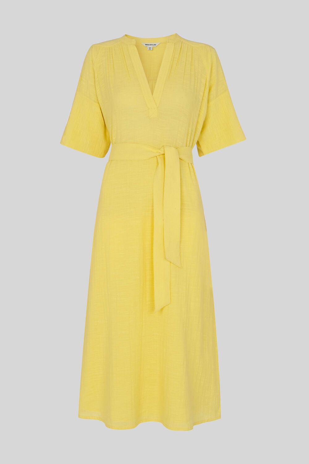 Alicia Tie Textured Dress Lemon