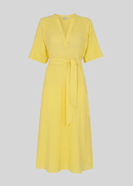 Alicia Tie Textured Dress Lemon