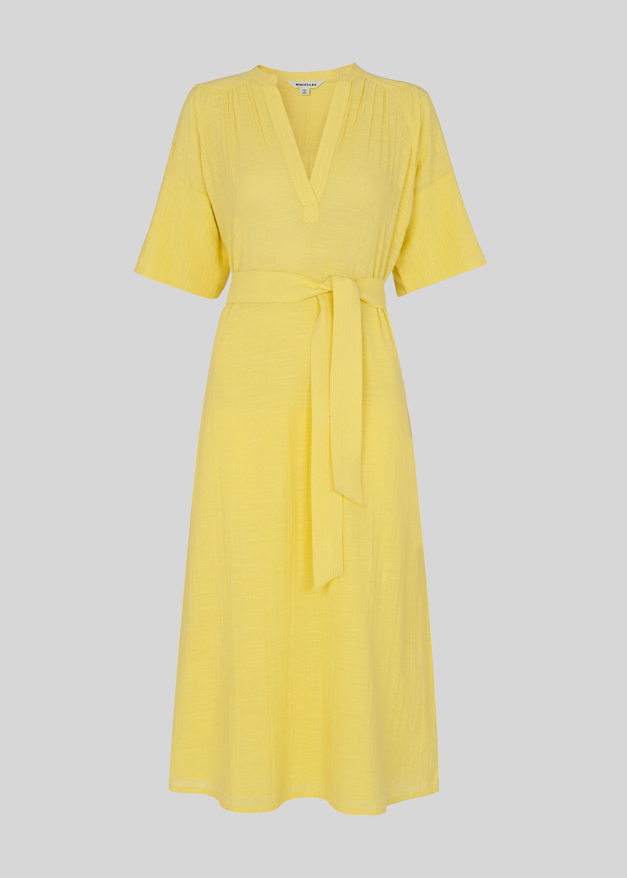 Alicia Tie Textured Dress Lemon