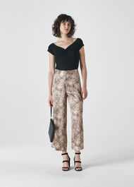 Big Cat Print Satin Trouser Multicolour