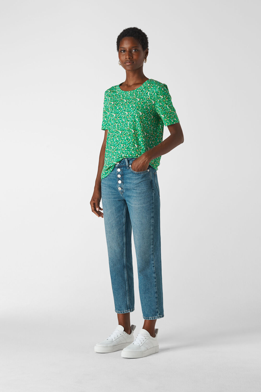 Ditsy Blossom Rosa TShirt Green/Multi