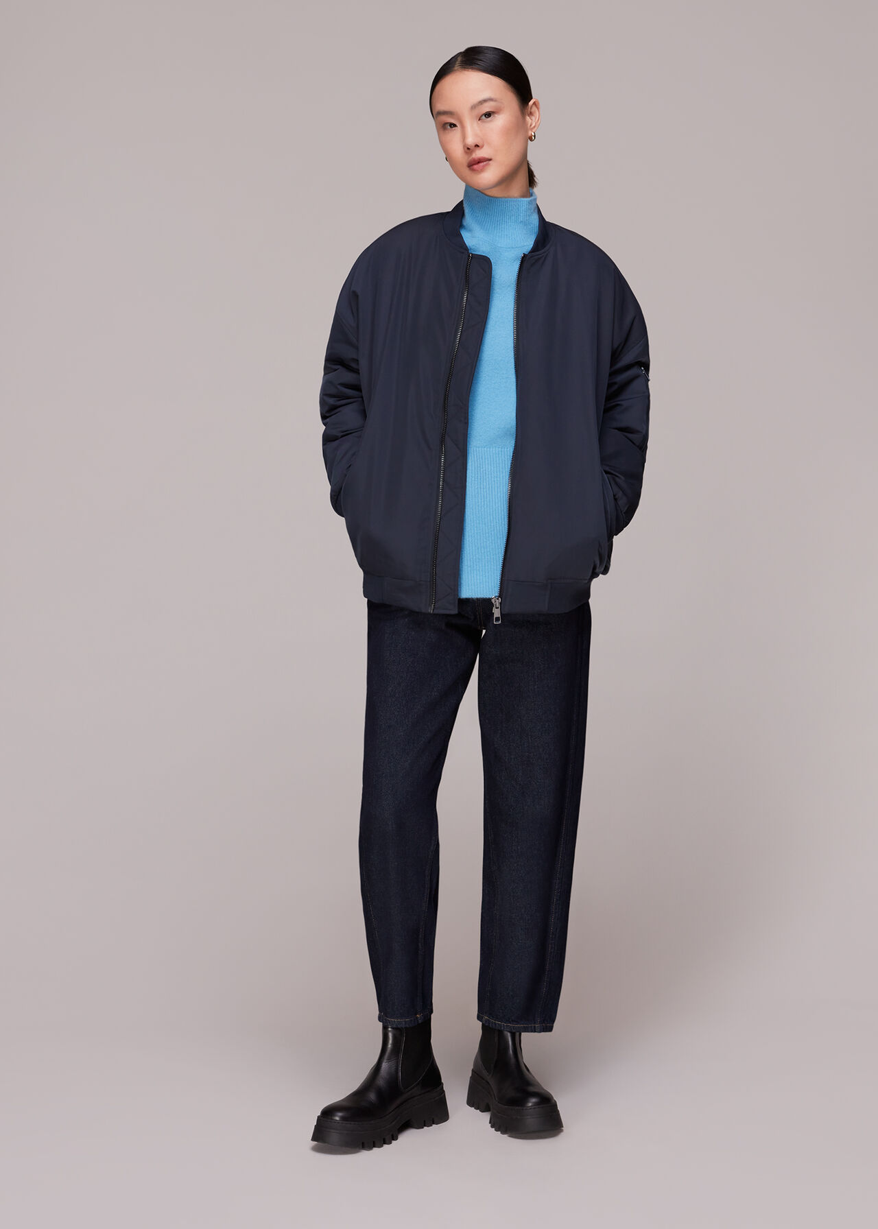 Relaxed Funnel Neck Jumper