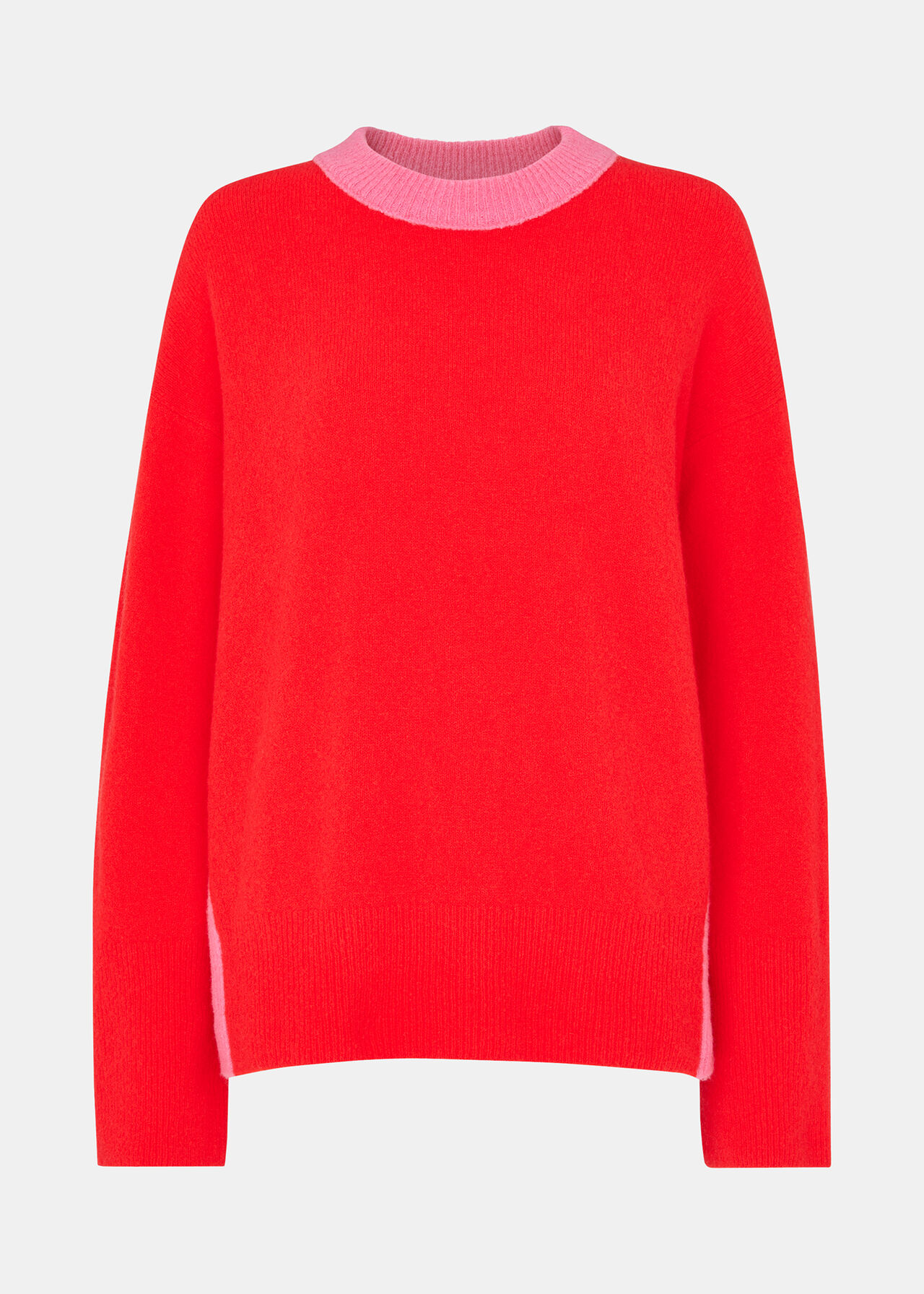 Red/Multi Colour Block Crew Neck Knit WHISTLES
