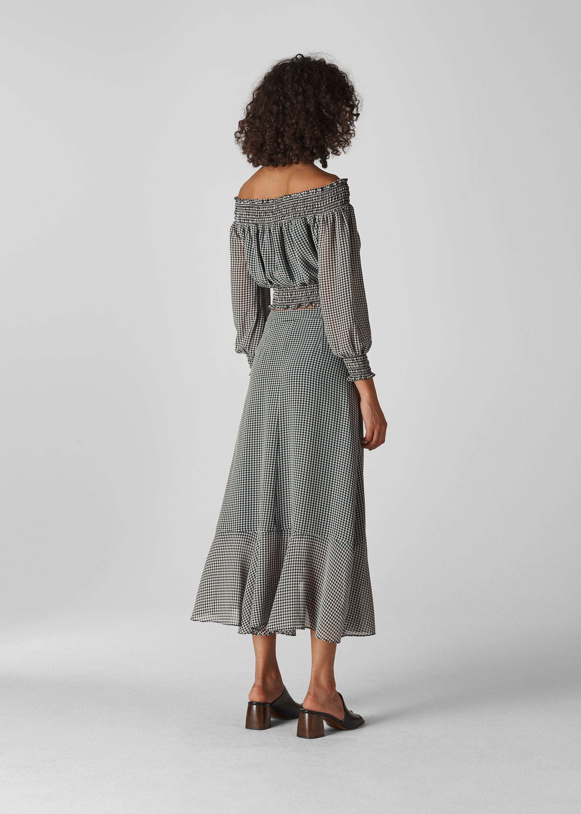 Check wrap midi skirt store