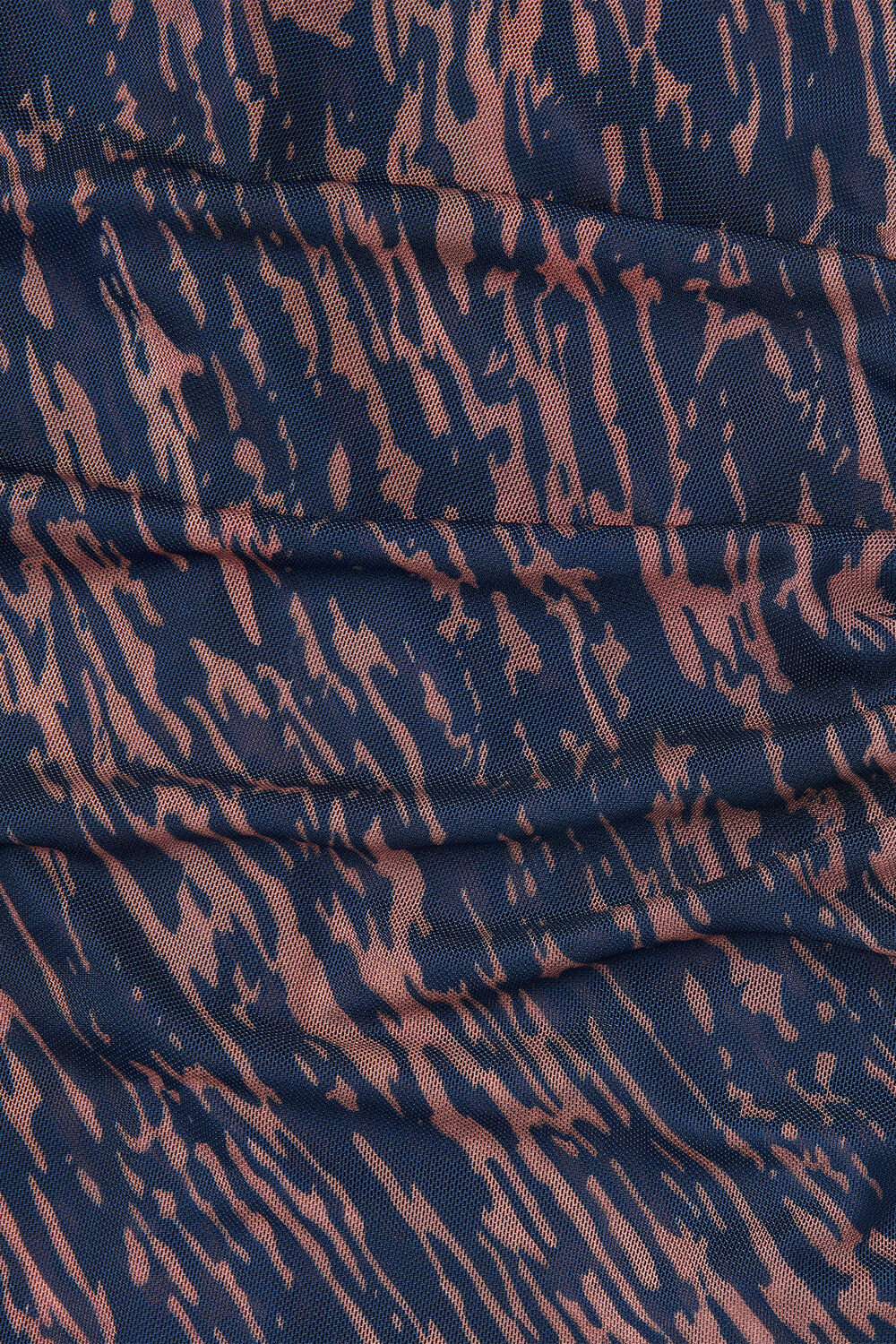 Navy Abstract Marks Mesh Dress