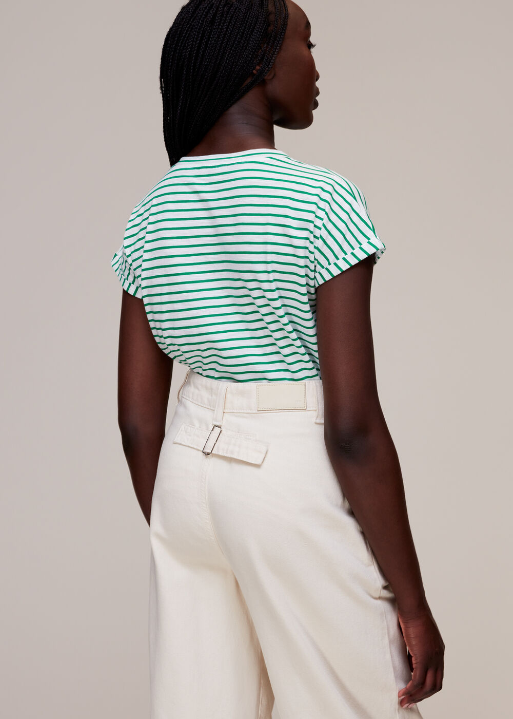 Willa Stripe V Neck Tee