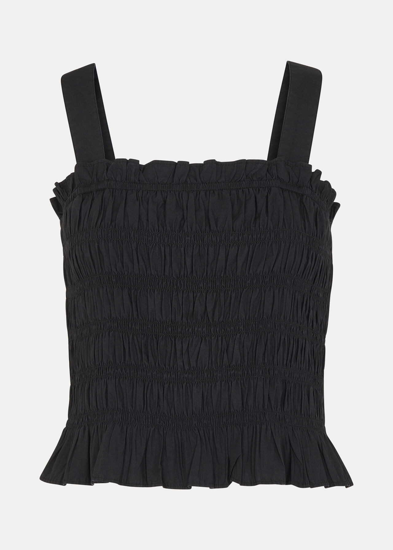 Black Saskia Crinkle Strappy Top | WHISTLES