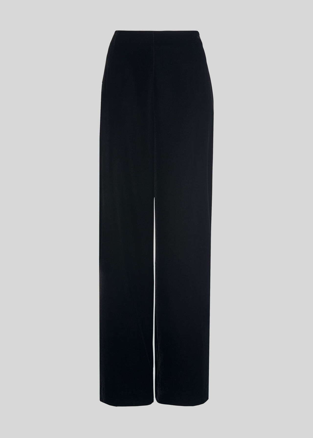 Velvet Wide Leg Trouser Black